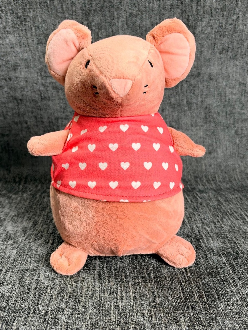 Pillowfort Pink Mouse Wearing Pink Heart Shirt Plush Rat Rodent Valentine EUC